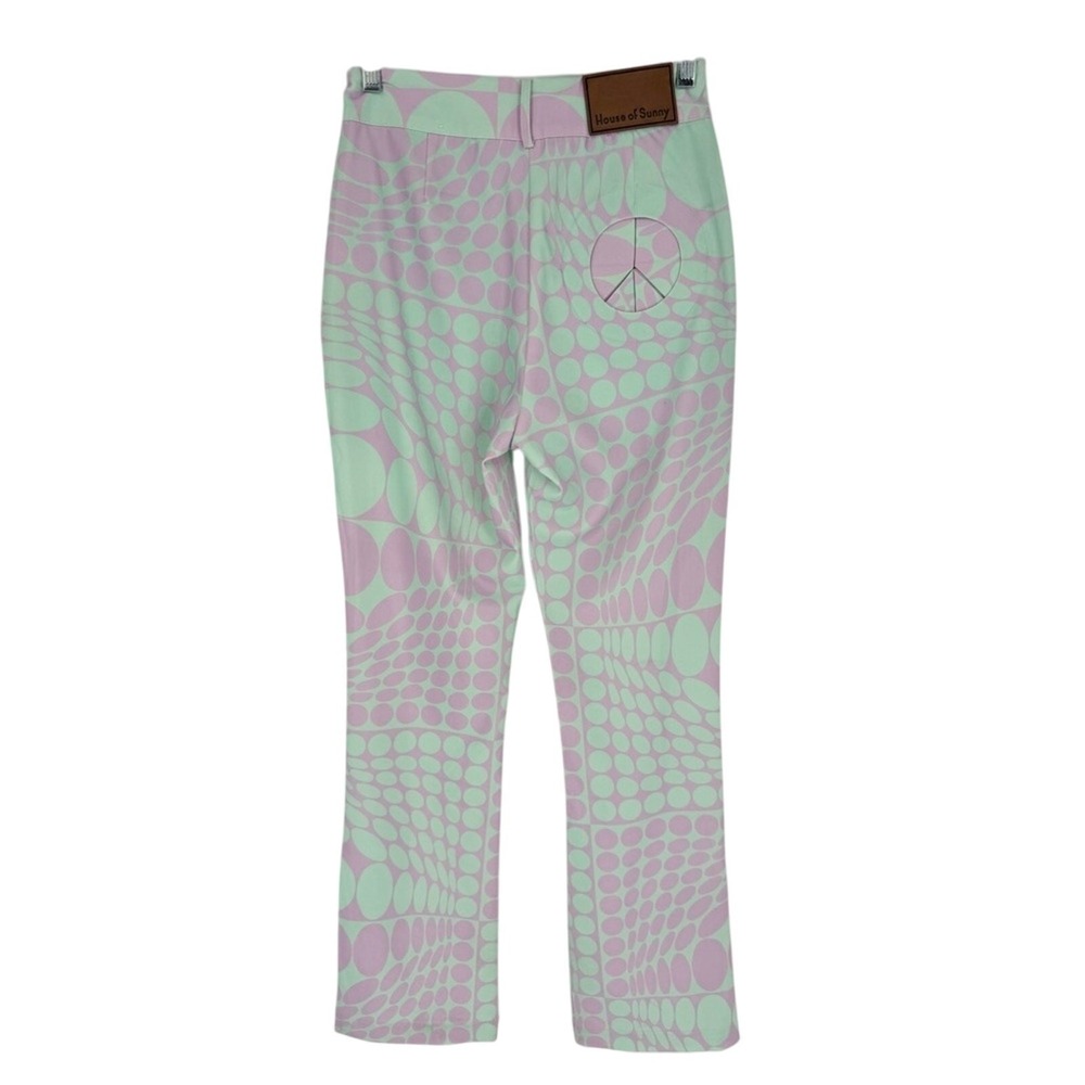 House of Sunny x Free People Purple Haze Party Pants Purple Green Psychedelic 2 - Picture 13 of 16